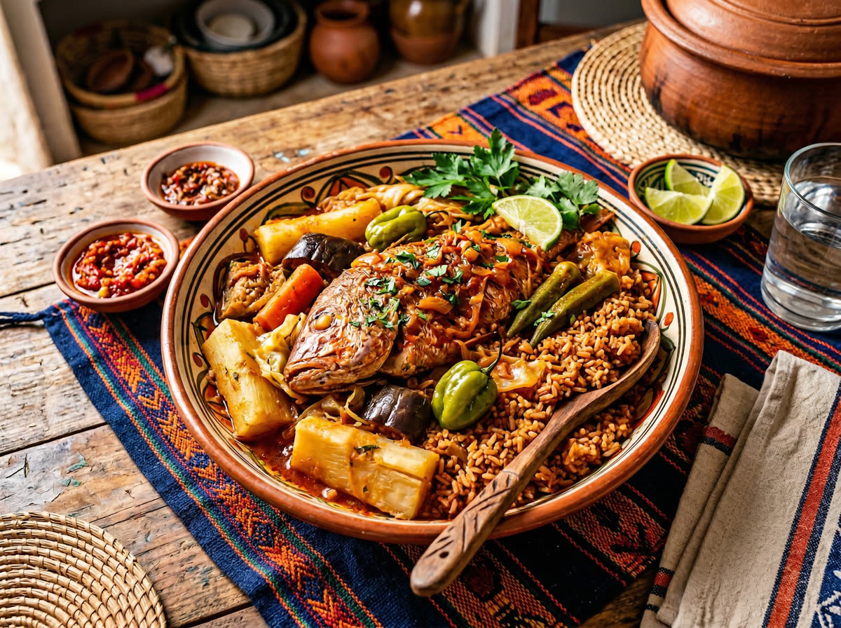 Thiéboudienne, plat national sénégalais à base de poisson et riz