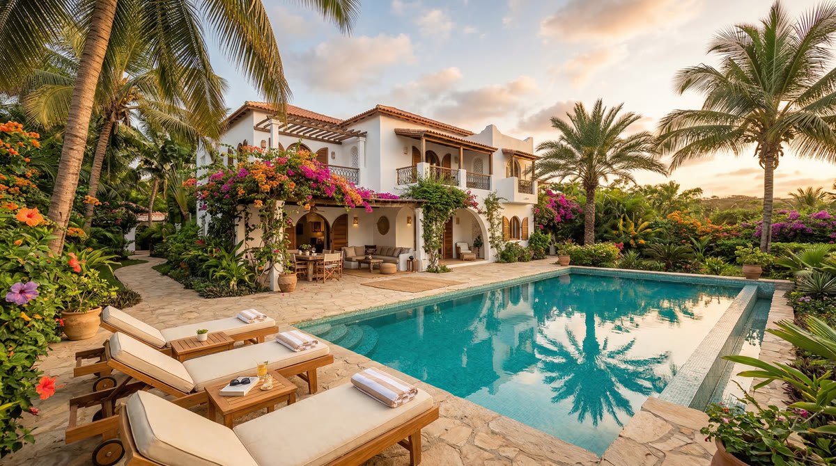 Villa avec piscine dans un quartier résidentiel de Saly